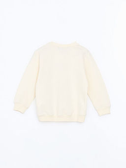 Bisiklet Yaka Bask?l? K?z Bebek Sweatshirt