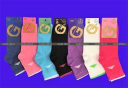 Цена за 10 пар. Золотая Игла носки женские спортивные с лайкрой с-1111 23-25