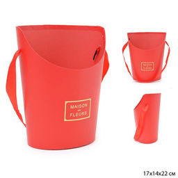 Коробка для цветов трапеция 17х14х22 см / W6642 /уп 90/красная