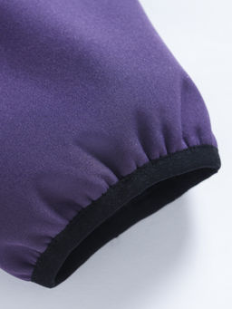 Куртка женская гибридная стёганая с капюшоном с графеновой подкладкой фиолетового цвета 9630_1F