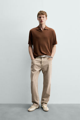 POLO PUNTO C??AMO - ALGOD?N / Marr?n vigor?