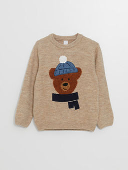 Bisiklet Yaka Uzun Kollu Triko Erkek Bebek Kazak