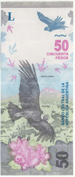 Банкнота 50 песо 2018 года Аргентина