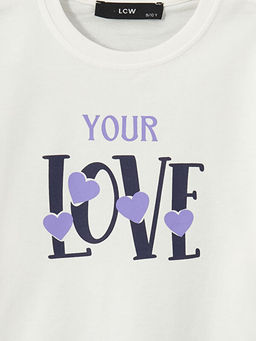 Bisiklet Yaka Bask?l? K?z ?ocuk Sweatshirt - Waikiki фото 2