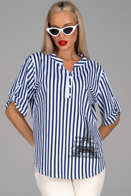 Рубашка Мулен Руж (полоска/эйфелевая башня) - Эльза фото 8