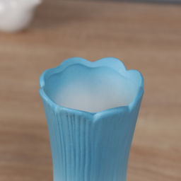 Ваза для цветов «Хайди», талия галант, 21×7 см, керамика, белая, голубая