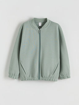 Kolej Yaka Basic Erkek ?ocuk Fermuarl? Sweatshirt