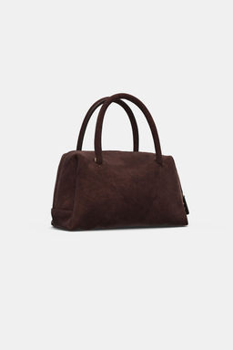 LEATHER BOWLING BAG - Zara фото 7