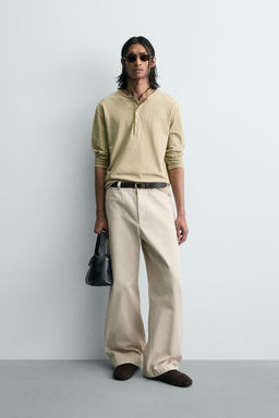 PANTAL?N CHINO WIDE FIT / Blanco roto