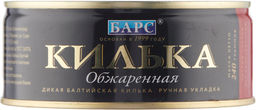 Цена за 2шт.Килька балт. н/р обжаренная в т/с с/к ЧЕРНАЯ 240г х 24шт БАРС №3, , шт