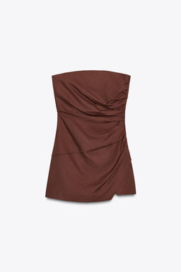 SHORT LINEN BLEND JUMPSUIT - Zara фото 5