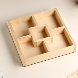 Кашпо для цветов, 25×25×4 см, деревянное, 5 отсеков