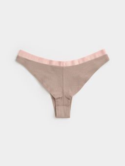 CONTE TIE DYE RIB LBR 2220 Трусы бразилиана со V-образной линией талии cappuccino-pink - Conte elegant фото 2
