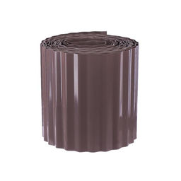 Лента бордюрная, 15 см×9 м, толщина 0.6 мм, пластиковая, гофра, темно-коричневая, Greengo