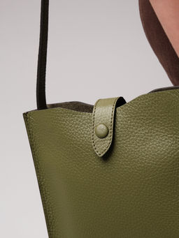 Кожаная сумка кросс-боди Leya DBR 30919 зеленая водоросль  фото 9