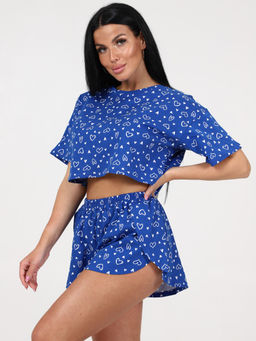 674 ПИЖАМА (шорты) (Сердечки на синем) - А-дина фото 5