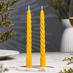 Цена за 3 шт. Набор свечей ароматических витых, 1.5×15 см, 2 шт., лимон