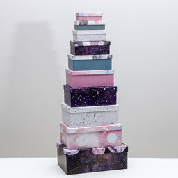 Набор подарочных коробок 10 в 1 Космос, 12 7 4 - 32.5 20 12.5 см - Дарите счастье фото 7