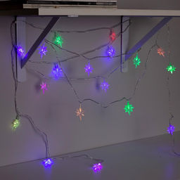 Гирлянда Нить 5 м с насадками Звёзды, IP20, прозрачная нить, 20 LED, свечение мульти (RG/RB), мигание, 220 В - Luazon lighting фото 5