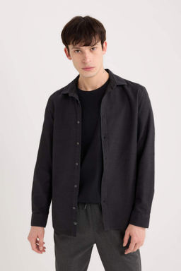 Slim Fit Dar Kesim Pamuklu Uzun Kollu Gomlek - Defacto фото 3