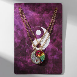 Кулоны парные на магните «Инь ян», 2 шт. 45 см, цветные в золоте