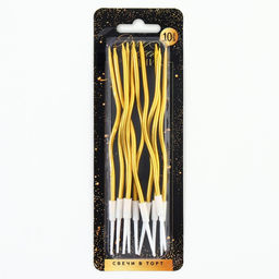 Свечи для торта «Для твоего праздника», золотые, 10 шт., 15×0.5 см