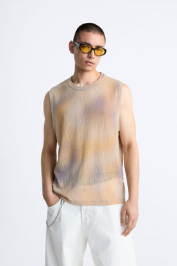 OMBRE PRINT KNIT T-SHIRT