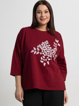 Блуза Ромашка (бордовая) Б15383-24М