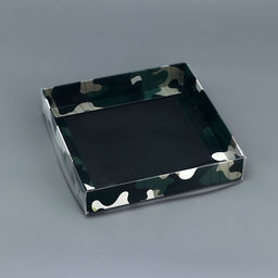 Цена за 5 шт. Коробка сборная с PVC крышкой, «23 Февраля», 16×16×3 см