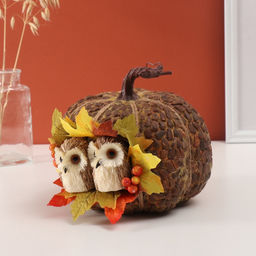 Фигурка «Две совушки в осенней тыкве», 20×20×20 см