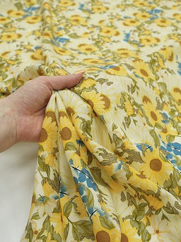 Штапель Премиум (Digital) Солнечный сад, ш.1.45м, вискоза-100%, 105гр/м.кв - Купава фото 19