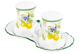 Набор д/специй 2 пр. Лимоны 16,5*9*7,5 см, на подставке NEW BONE CHINA