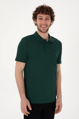 Erkek Regular Fit Polo Yaka Koyu Ye_il Basic Ti__rt Sepette S_rpriz _ndirim - U.s. polo assn фото 3