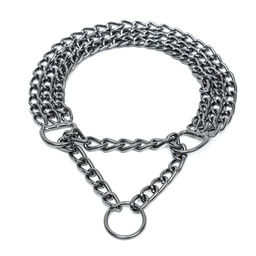 Ошейник - полуудавка металлический трехрядный, 50 см, толщина проволоки 2,5 мм, черный - Пижон фото 2