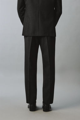 PANTAL?N REGULAR FIT TRAJE 100% LANA / Gris Antracita - Zara фото 3