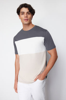 TRENDYOL MAN Siyah Regular/Normal Kesim Renk Bloklu %100 Pamuklu T-Shirt TMNSS24TS00076 - Trendyolmilla фото 14