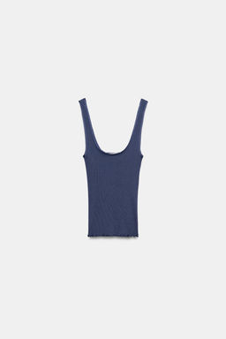 CAMISETA RIB TIRANTES ALGOD?N / Azul - Zara фото 5