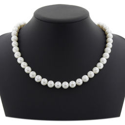 Бусы белый жемчуг, очень ровный 9мм класс А, длина 46см