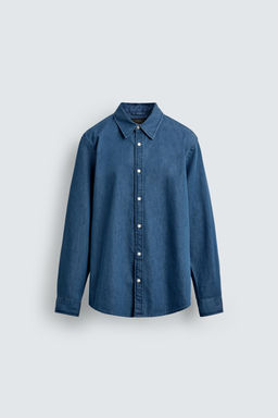 Рубашка Denim Relaxed Fit средне-синяя
