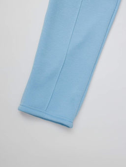 Женский костюм, интерсофт, свитшот и брюки прямые со стрелками, голубой - Knitka wear фото 9