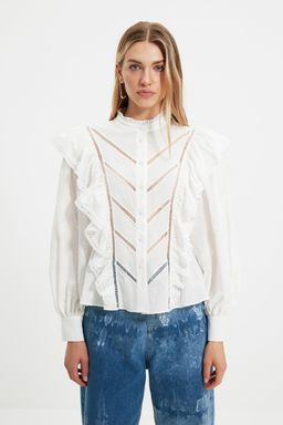 Ekru Aksesuarl? Dokuma Gomlek TPRAW22GO1089