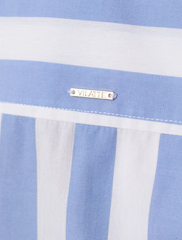 Блузка свободного силуэта в широкую полоску из 100 % хлопка - Vilatte фото 8