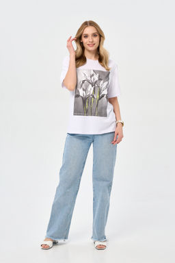 95% хлопок, 5% эластан футболка ирисы, блуза - Prima linea фото 7