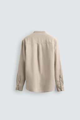 CAMISA RELAXED FIT LINO - ALGOD?N / Beige claro - Zara фото 8