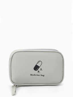 Косметичка-аптечка дорожная на молнии, с ручкой, Medicine bag, серая