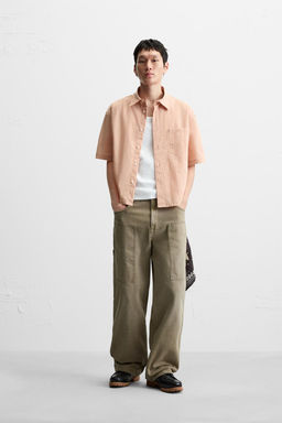 STRIPED CROPPED FIT SHIRT
