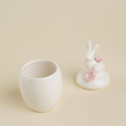 Банка для сыпучих SL Home Лесные кролики, 220 мл, 7.5?16 см, фарфор, белая