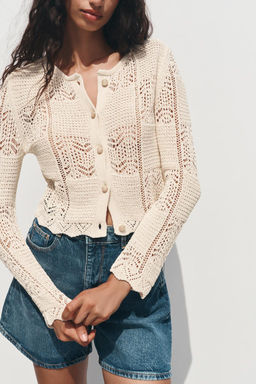 POINTELLE KNIT CARDIGAN - Zara фото 4
