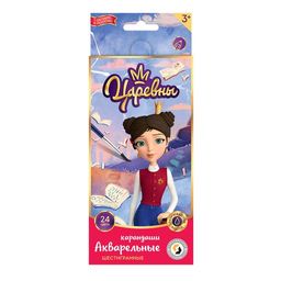 ВКФ Царевны TSR-WCP-1024 Набор акварельных карандашей Дарья заточенный 4 х 24 цв