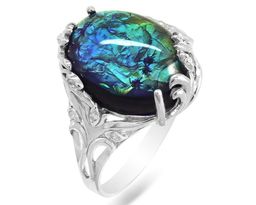 Кольцо из серебра опал синий рек., СПН4051